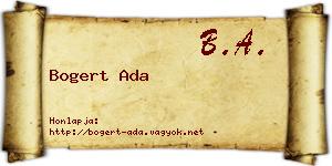 Bogert Ada névjegykártya